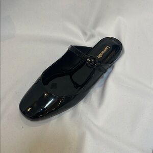 Larroude Black Patent Leather Flats